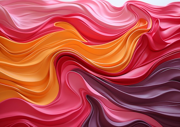 A close up of a colorful abstract painting of wavy lines generative ai