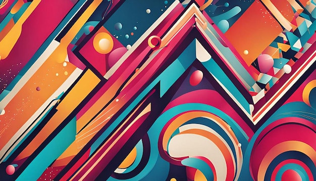 A close up of a colorful abstract painting with a lot of shapes