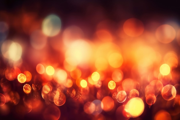 A close up of a colorful background with a blurry orange light.