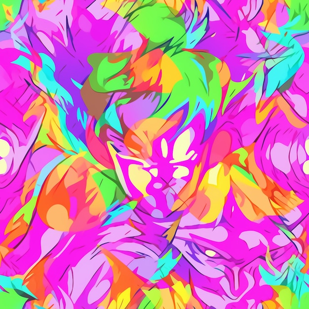 a close up of a colorful background with a bunch of flowers generative ai