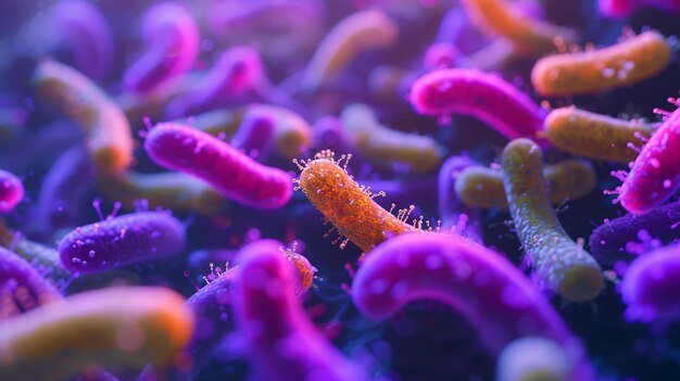 a close up of colorful bacteria