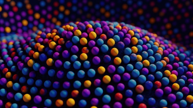 A close up of a colorful ball made of wood