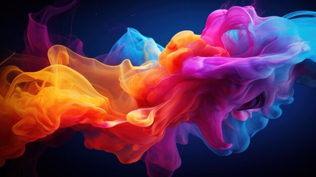 Photo a close up of a colorful cloud that is flowing in the air ai