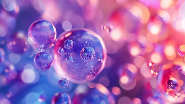 close up of colorful and dark blue bubbles are arranged in a rainbow pattern drink