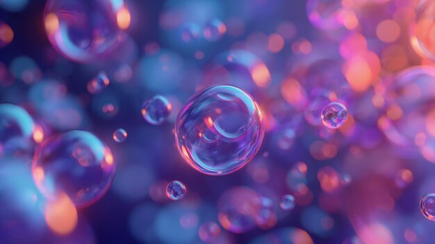 close up of colorful and dark blue bubbles are arranged in a rainbow pattern drink