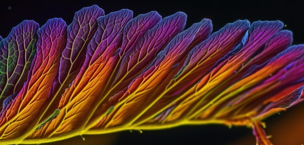 A close up of a colorful feather