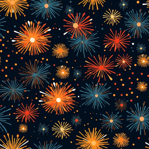 A close up of a colorful fireworks display on a dark background generative ai