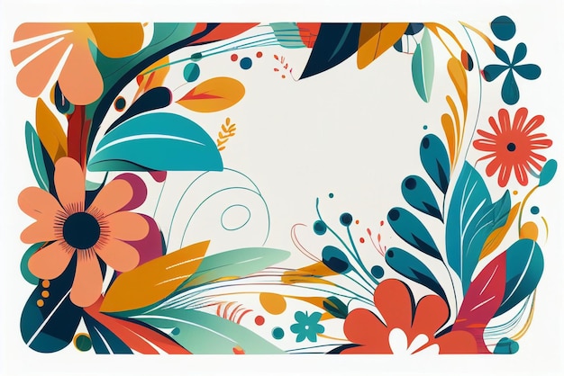 Close up of colorful floral design with white background generative ai