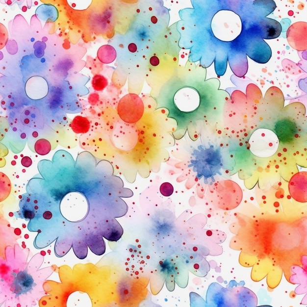 A close up of a colorful flower pattern on a white background generative ai