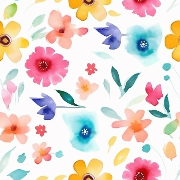 A close up of a colorful flower pattern on a white background generative ai