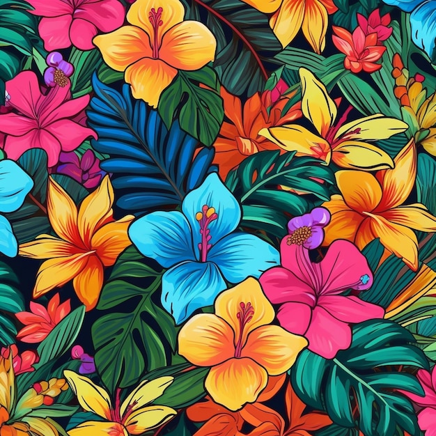 A close up of a colorful flower pattern with many different colors generative ai