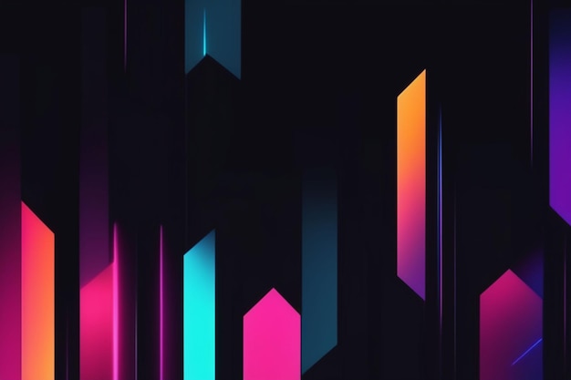 A close up of a colorful futuristic tech shape with a black background