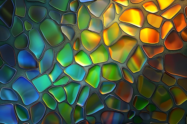 a close up of a colorful glass piece that has a pattern of the glass in it