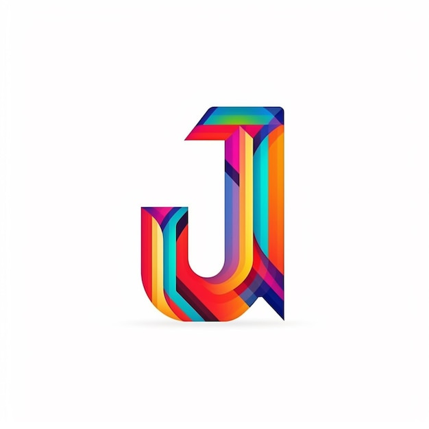 A close up of a colorful letter j with a white background generative ai