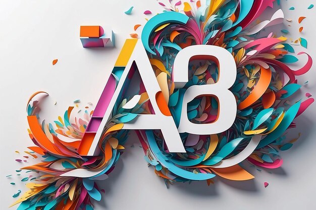 A close up of a colorful letter with a white background generative ai