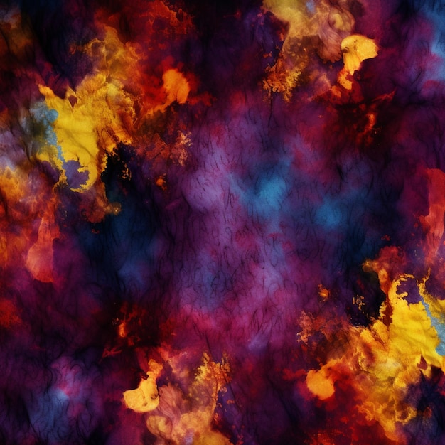 A close up of a colorful painting of a cloud filled sky generative ai