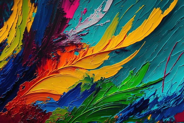 A close up of a colorful painting of paint generative AI