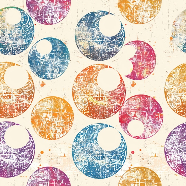 Photo a close up of a colorful pattern of circles on a white background generative ai