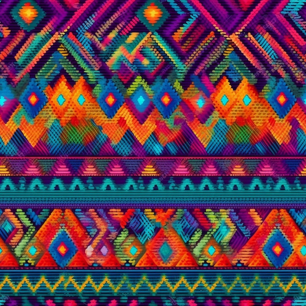 A close up of a colorful pattern with a lot of colors generative ai