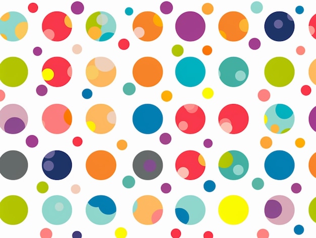 A close up of a colorful polka dot pattern on a white background generative ai