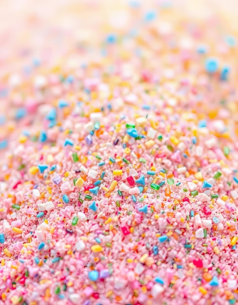 a close up of a colorful sprinkle covered in sprinkles