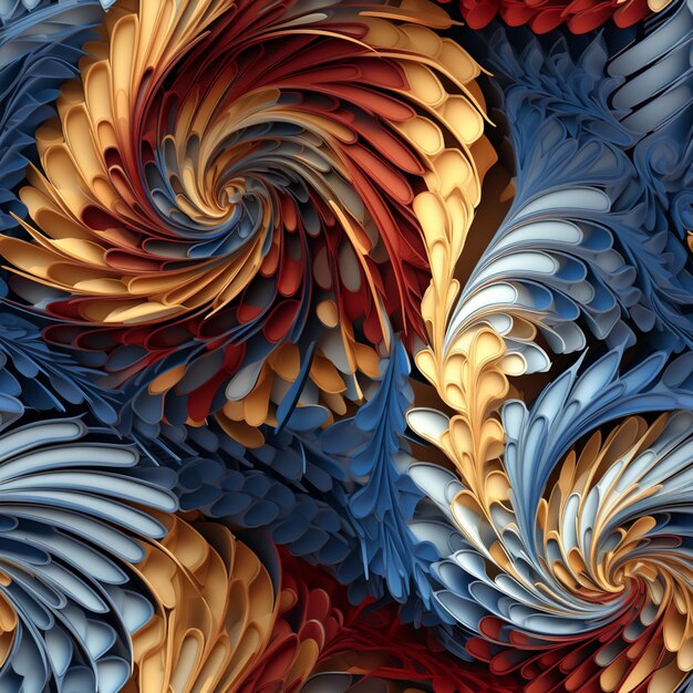 A close up of a colorful swirl of paper on a table generative ai