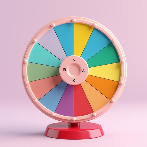 a close up of a colorful wheel of fortune on a stand generative ai