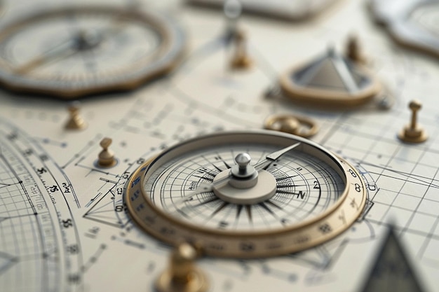 a close up of a compass with the number 1 on it