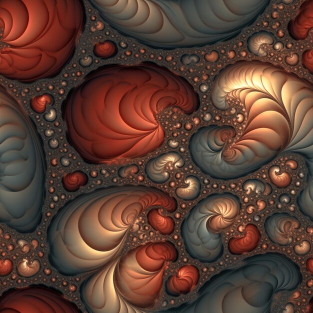 a close up of a computer generated image of a bunch of shells generative ai