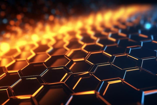 A close up of a computer keyboard with a glowing background generative ai