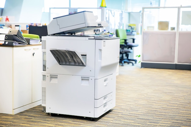 Close-up the copier in workplace.