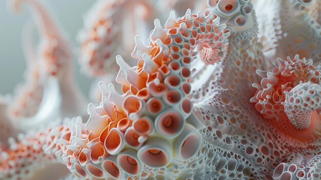 Photo a close up of a coral with the pink and white dots on it