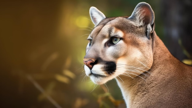 a close up of a cougar