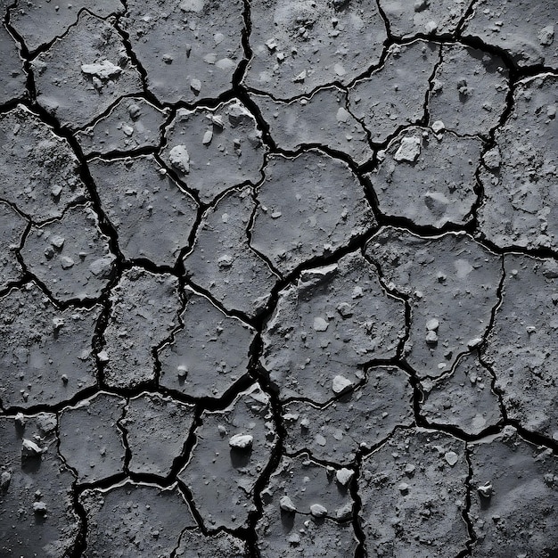 a close up of a cracked and cracked soil