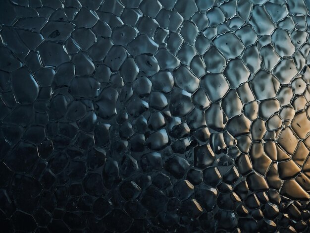 a close up of a cracked reflective glass window