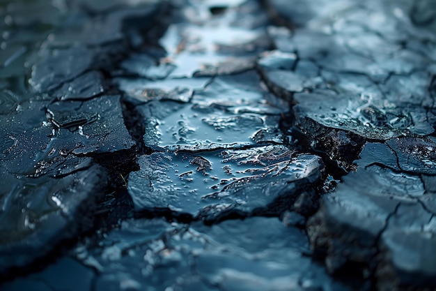 Close Up of Cracked Surface With Water Droplets