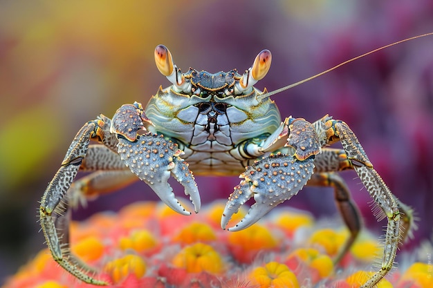 Close up of a crayfish in the ocean shallow depth of field