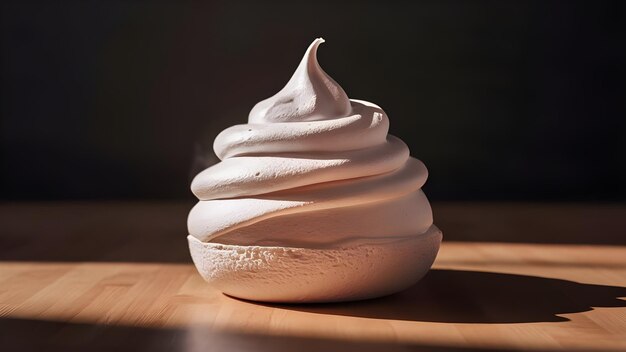 Photo a close up of a cream cone with a white cream on it