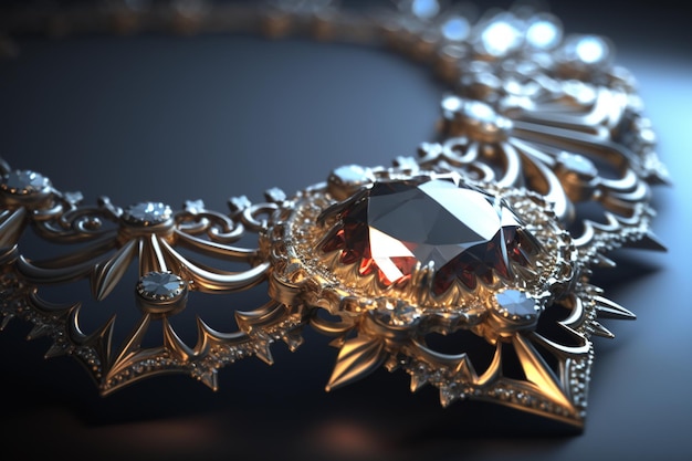 A close up of a crown with diamonds and diamonds