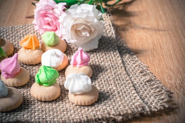 Close-up of cupcakes on table