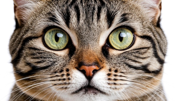 Photo close up of a curious and adorable cat with striking yellow eyes perfect for pet related content