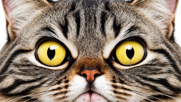 Photo close up of a curious and adorable cat with striking yellow eyes perfect for pet related content