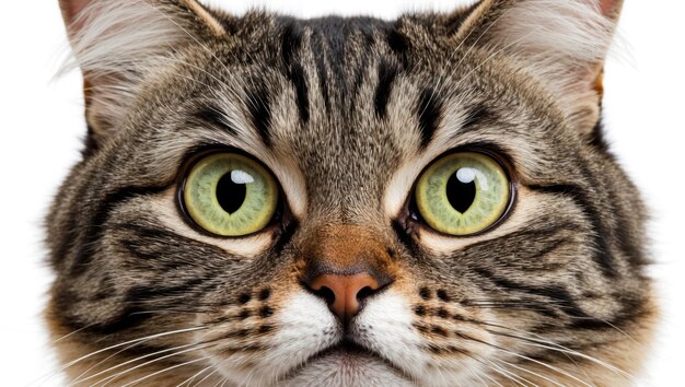 Photo close up of a curious and adorable cat with striking yellow eyes perfect for pet related content