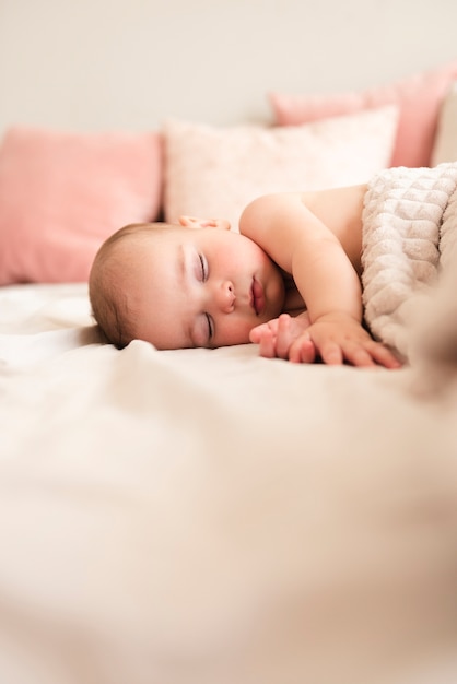 Close up of cute baby sleeping