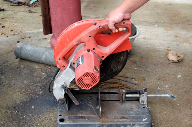 Close up cutting steel