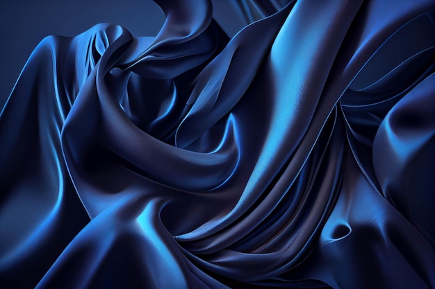 Close up of a dark blue cloth generative ai