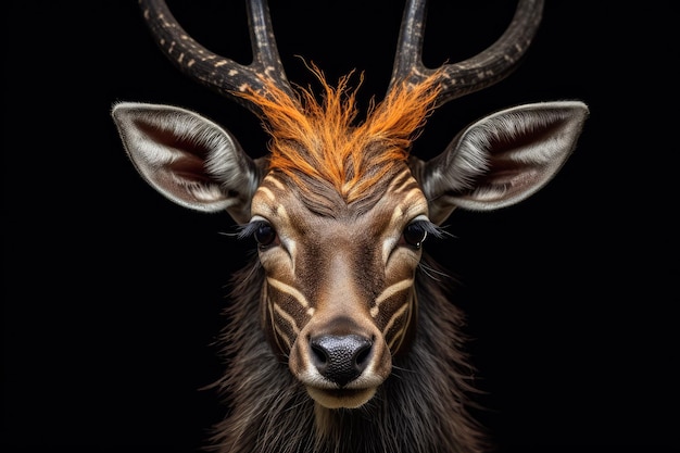 a close up of a deer