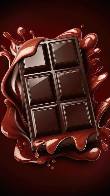 Close up on delicious chocolate bar