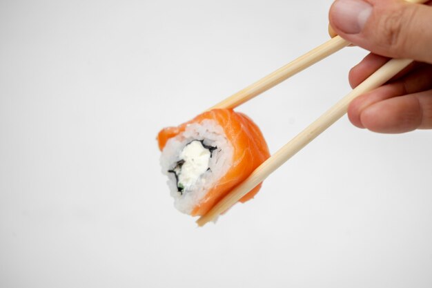 Close-up of delicious sushi roll