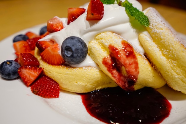 Close-up of dessert served in plate